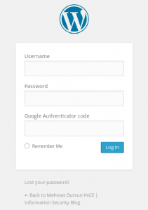 Wordpress Google Authenticator